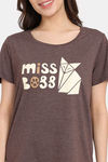 Rosaline Joy Sticks Knit Cotton Top - Chocolate Brown — thumbnail 5